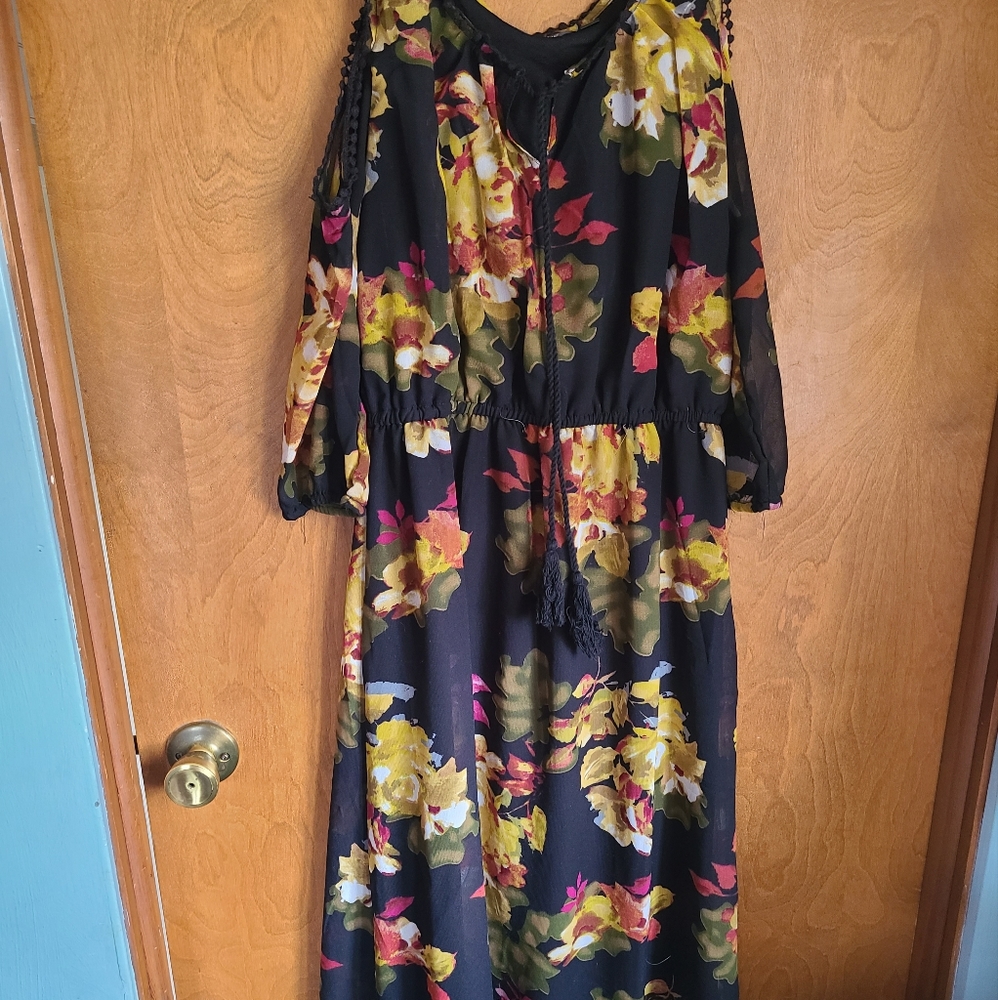 🦩3/$30 Mlle Gabrielle Floral Maxi Dress - size medium - Picture 1 of 6